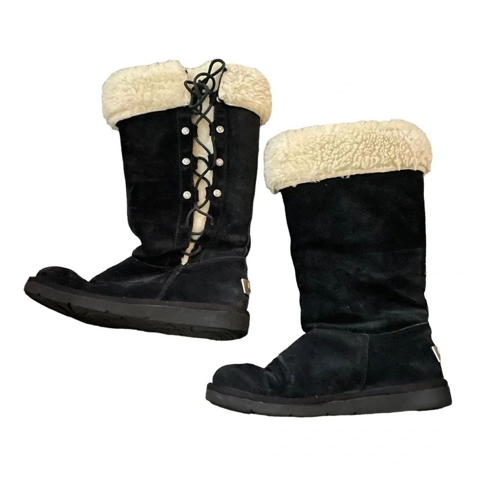 UGG Upside side lace up tall suede boots